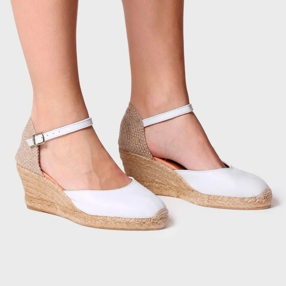 Toni Pons Costa 5 Lloret Espadrille White Leather. Size US 7.5. New.